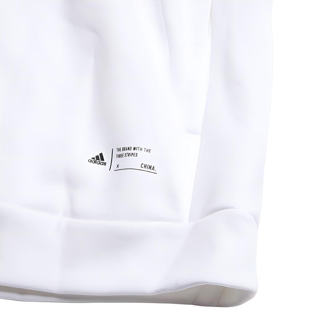 Adidas Fleece-Lined Thick Warm Pullover Hoodie with Long Sleeves Women Hoodie White GH7806