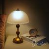 1Pc Solid Wood Nordic Table Lamp Bedside Light Luxury High-end Bedroom Decoration Table Lamp Retro Glass Creative Night Lamp