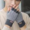 Cold-Proof Half-Finger Writing Gloves, Autumn Students Knitted Warm Wool Half-Finger Leaking Gloves