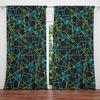 2pcs Abstract Triangle Fluorescent Pattern Curtains   Distinctive Printed Curtains   Suitable for Gifting To Family and Friends
