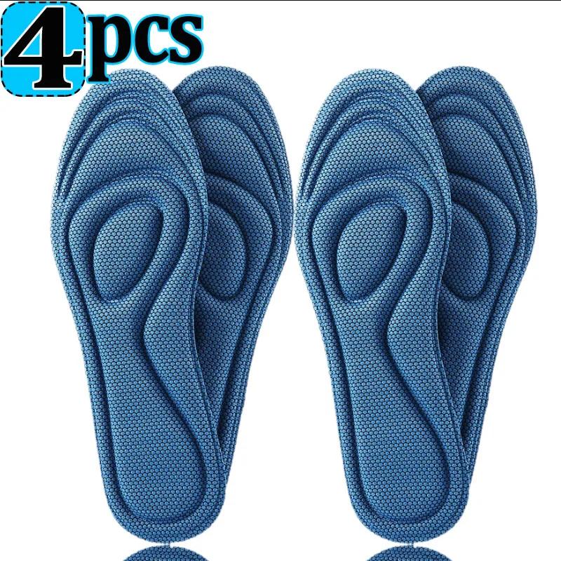 4pcs Nano Memory Foam Orthopedic Insoles for Shoes Antibacterial Deodorization Sweat Absorption Insert Sport Shoes Running Pads