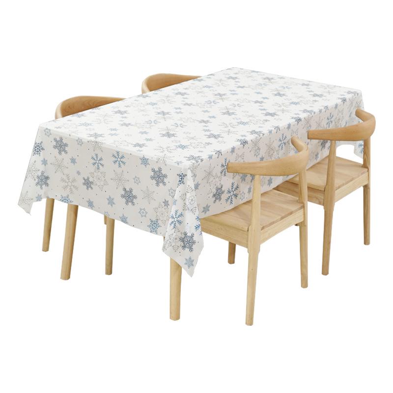 Disposable Waterproof Cartoon Snowflake Tablecloth for Christmas Party