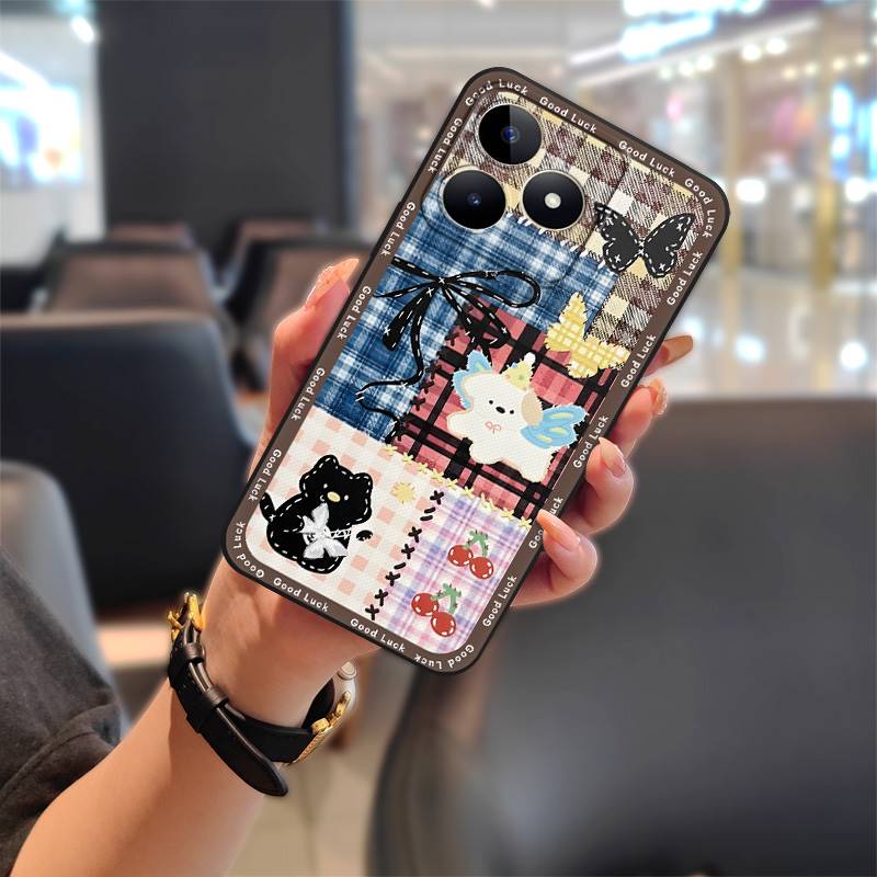 Phone Pouch TPU Phone Case For Realme C53/Narzo N53/Note50/C51/C51S Full Wrap Cartoon Protective Durable Anti-dust Cute