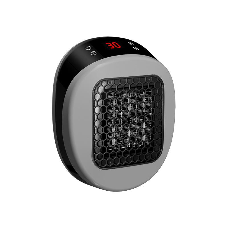 Portable Mini Wall Outlet Electric Space Heater Fan PTC Ceramic Heater with Remote Control LED Display Timer EU Plug