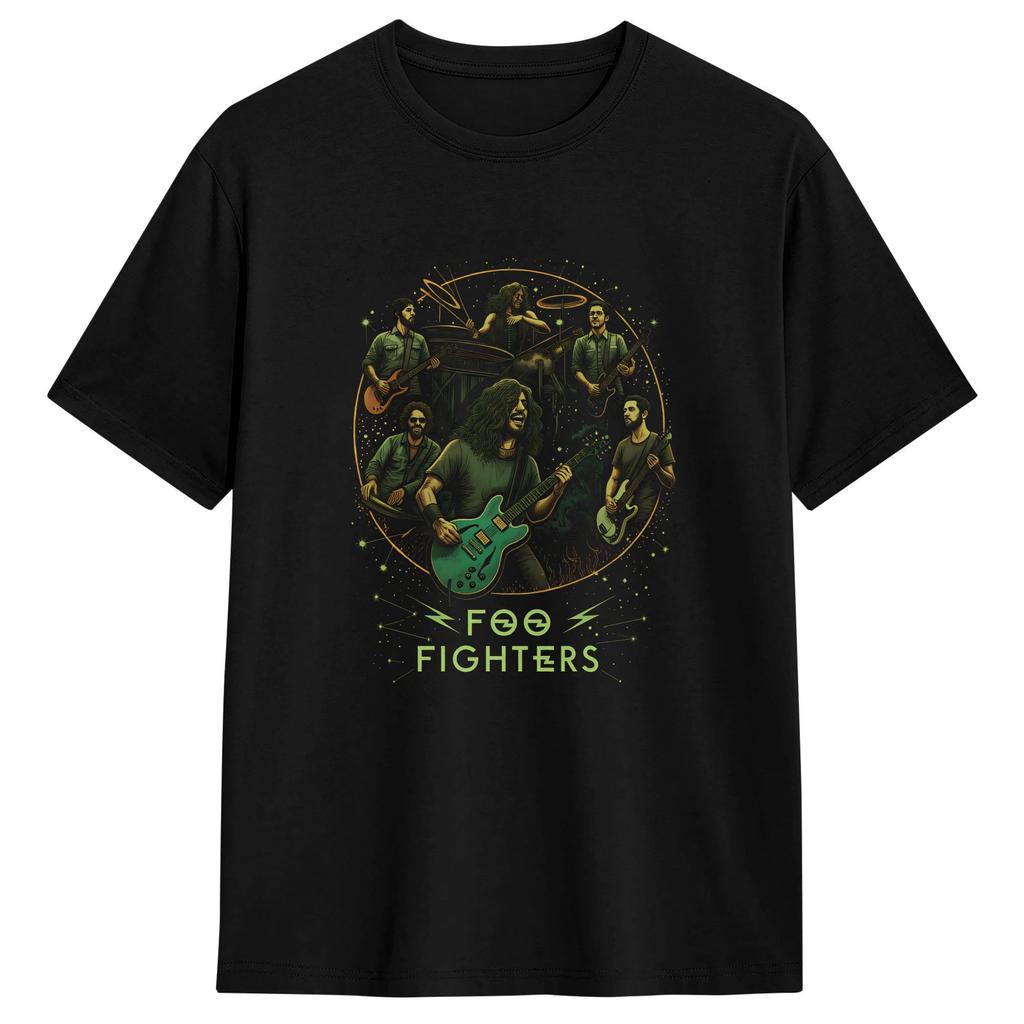 Foo Fighters TShirts for Unisex Novelty Cotton Tees Round Collar Short Sleeve T Shirts Plus Size Clothing