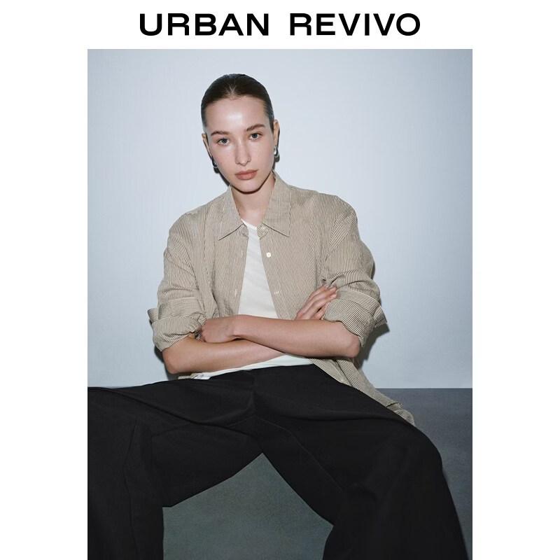 UR 2026 Women s Contrast Stripe Open-Front Shirt S