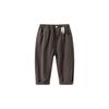 Children's Clothing Spring and Autumn Boys' Casual Pants Kids Solid Color Label Fashion Pants Baby Boys Low-Waist Elastic Waistband Long Pants