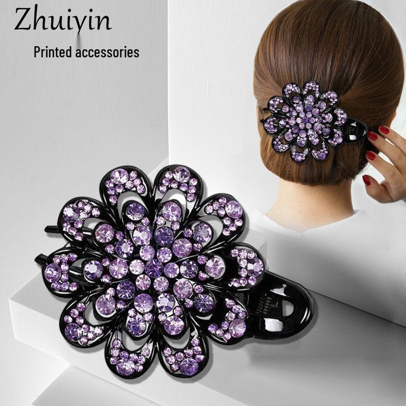Luxury Korean Rhinestone Hair Claw Clip for Updos
