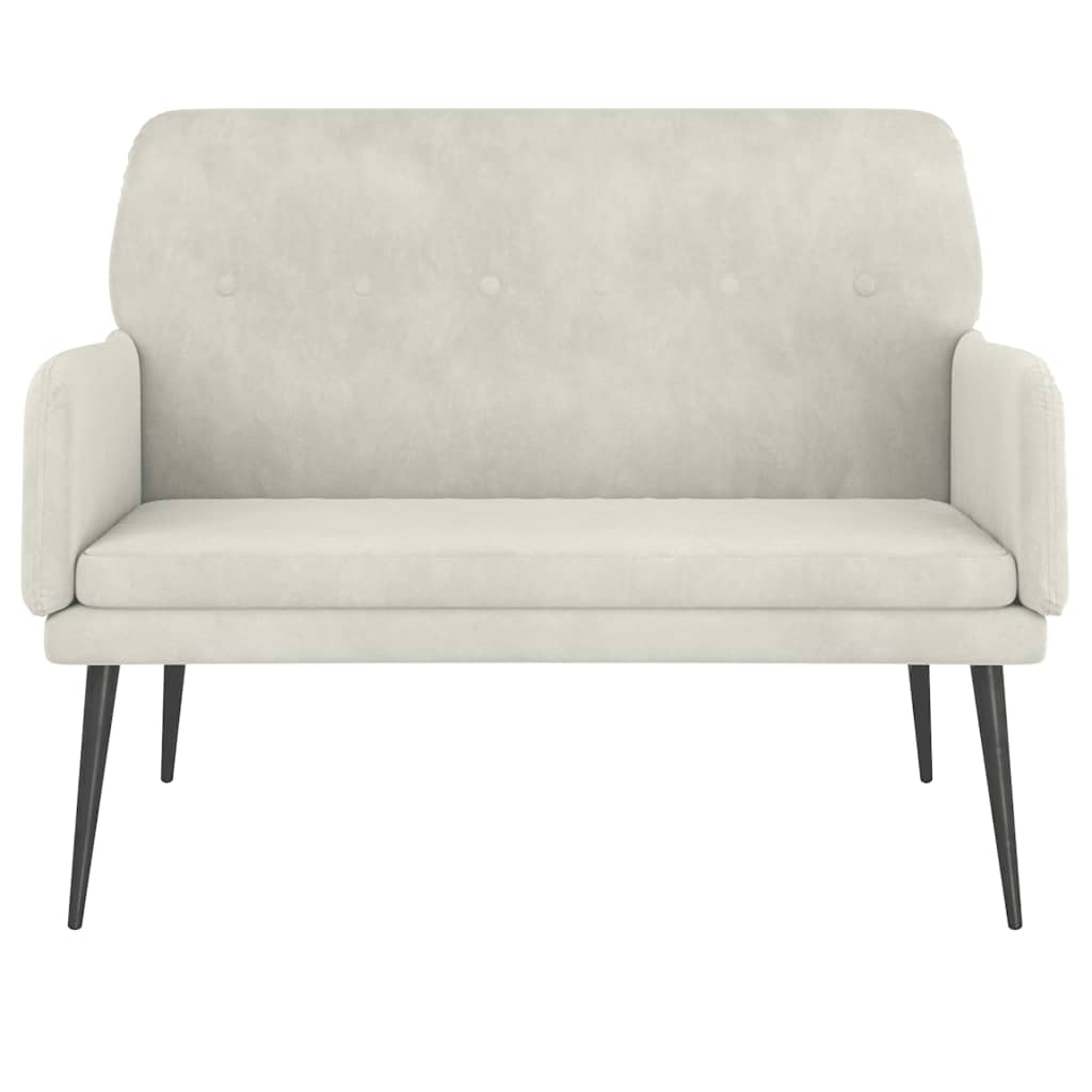 Cream Velvet Bench 108 x 79 x 79 cm