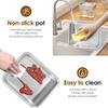 Stainless Steel Tamagoyaki Pan Non-stick Japanese Omelette Pan Rectangle Egg Frying Pan with Silicone Turner