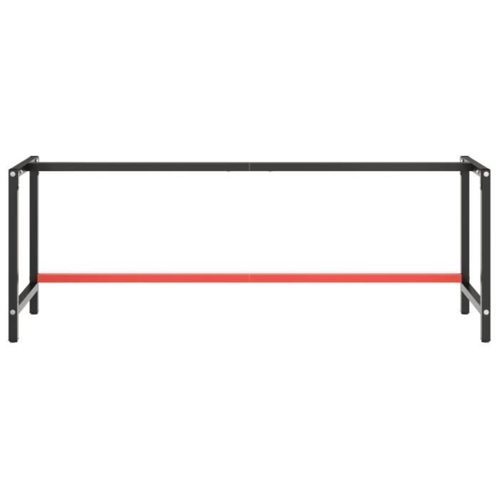 Cadre de banc de travail - VIDAXL - Noir et rouge mat - 220x57x79 cm - Métal robuste