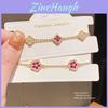 Gold Plated Zircon Flower Bracelet For Women Gift And Fashion Accessory