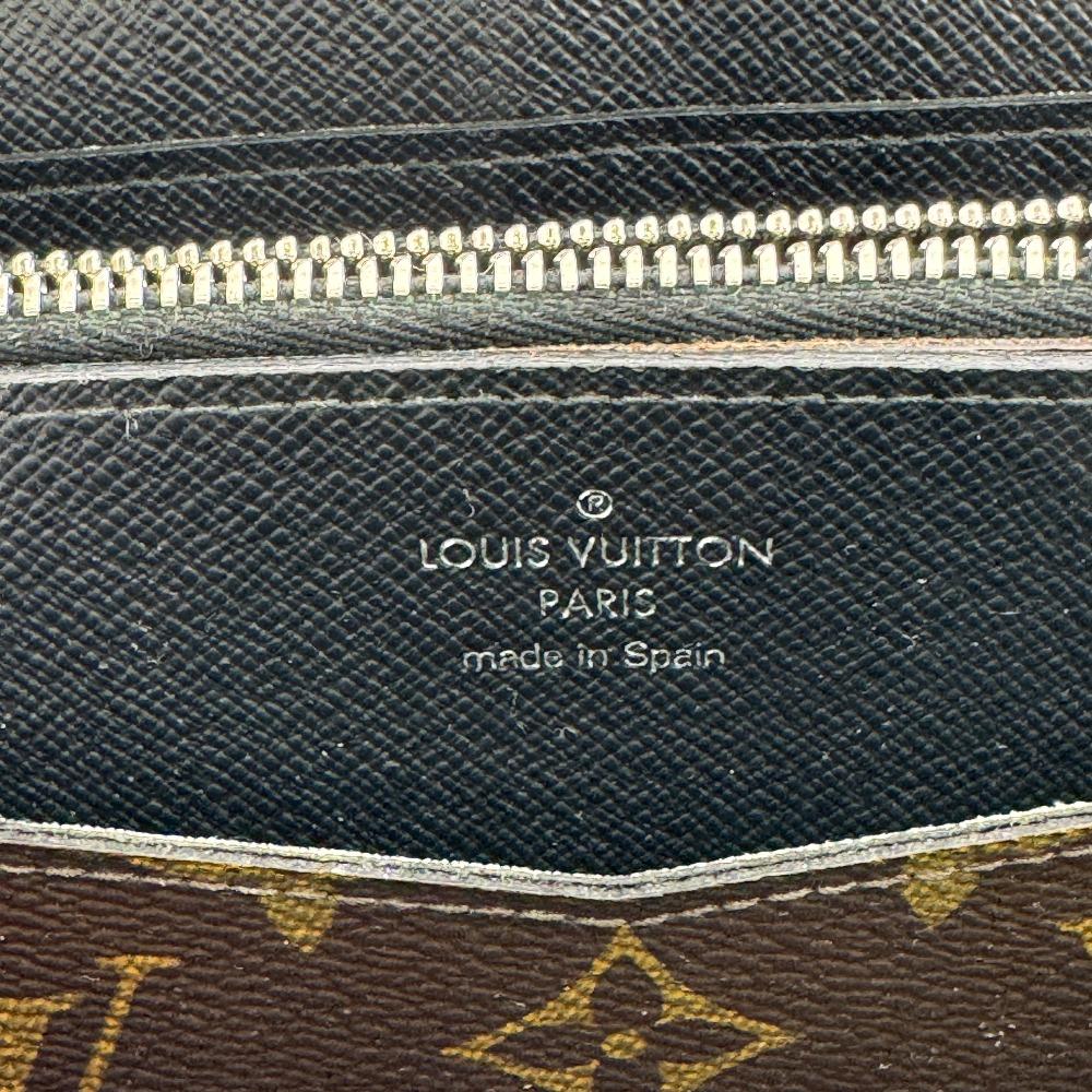 LOUIS VUITTON M61506 Round zip wallet Monogram macacer leather Zippy XL business bag Brown leather Used