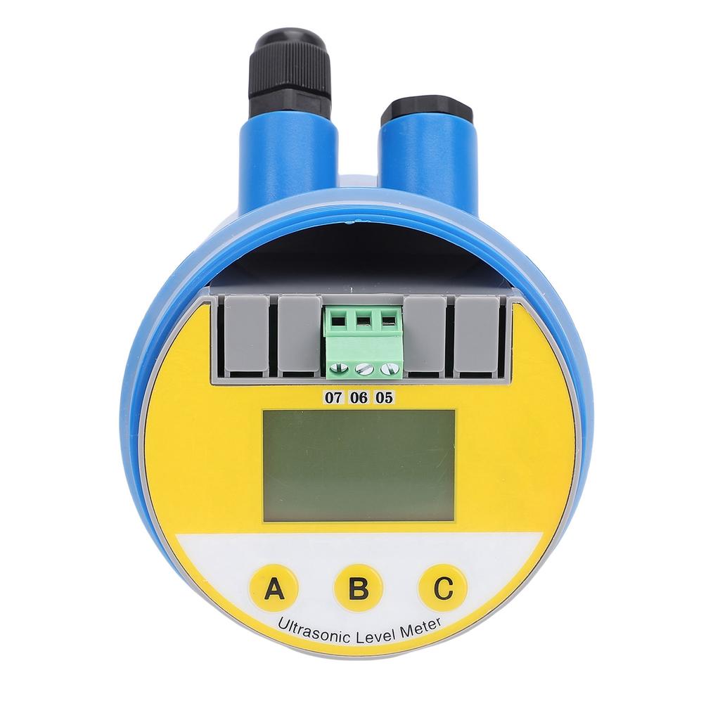 Ultrasonic Level Meter LCD Digital Liquid Water Sensor DC24V LED Display 4 20mA Analog Output 666RP Blue 0 10M