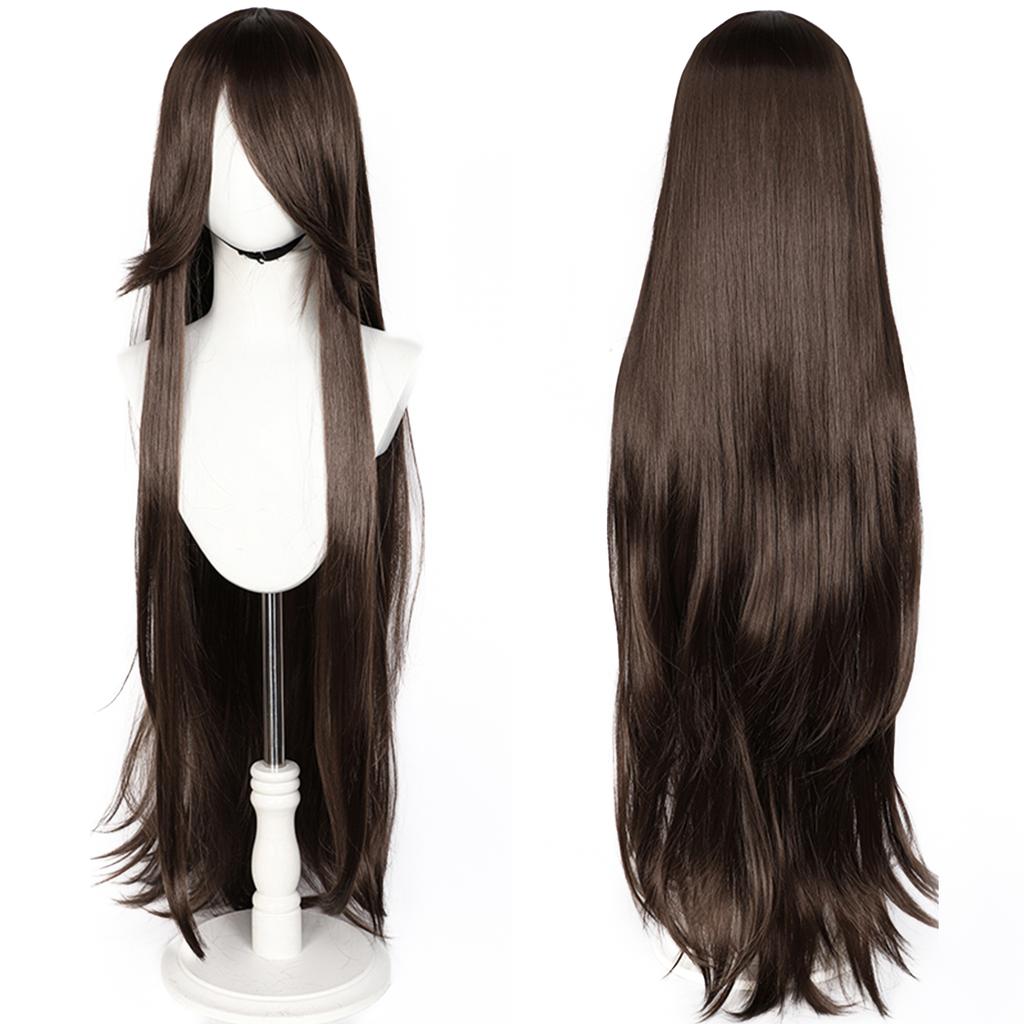 Parrucca Cosplay Lunga Dritta 100CM Multicolore Rosa Biondo Nero Parrucca Costume Anime Parrucca Cos Sintetica Universale Parrucca per Uso Quotidiano Feste