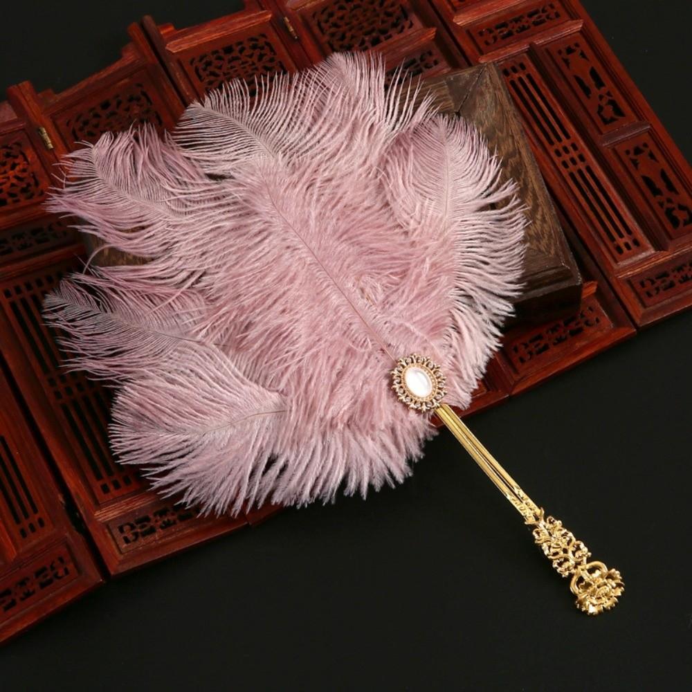 Косплей Реквизит Декоративные Поделки Веер Поделки из Перьев Реквизит для Танца Чонсам Свадебные Аксессуары темно-розовый