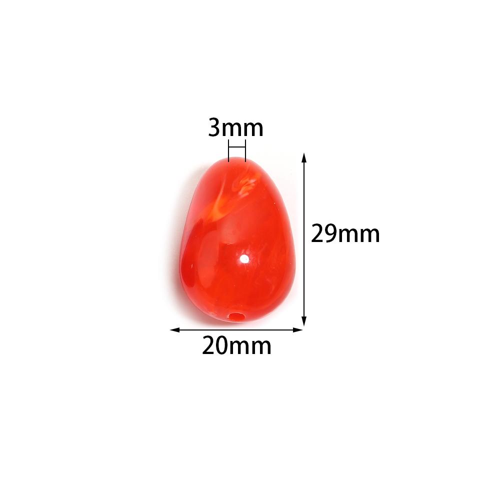 10pcs 29x20mm Irregular Acrylic Beads Colorful Oval Cloud Beads Loose Beads For DIY Jewelry Making Bracelet Necklace Accessories