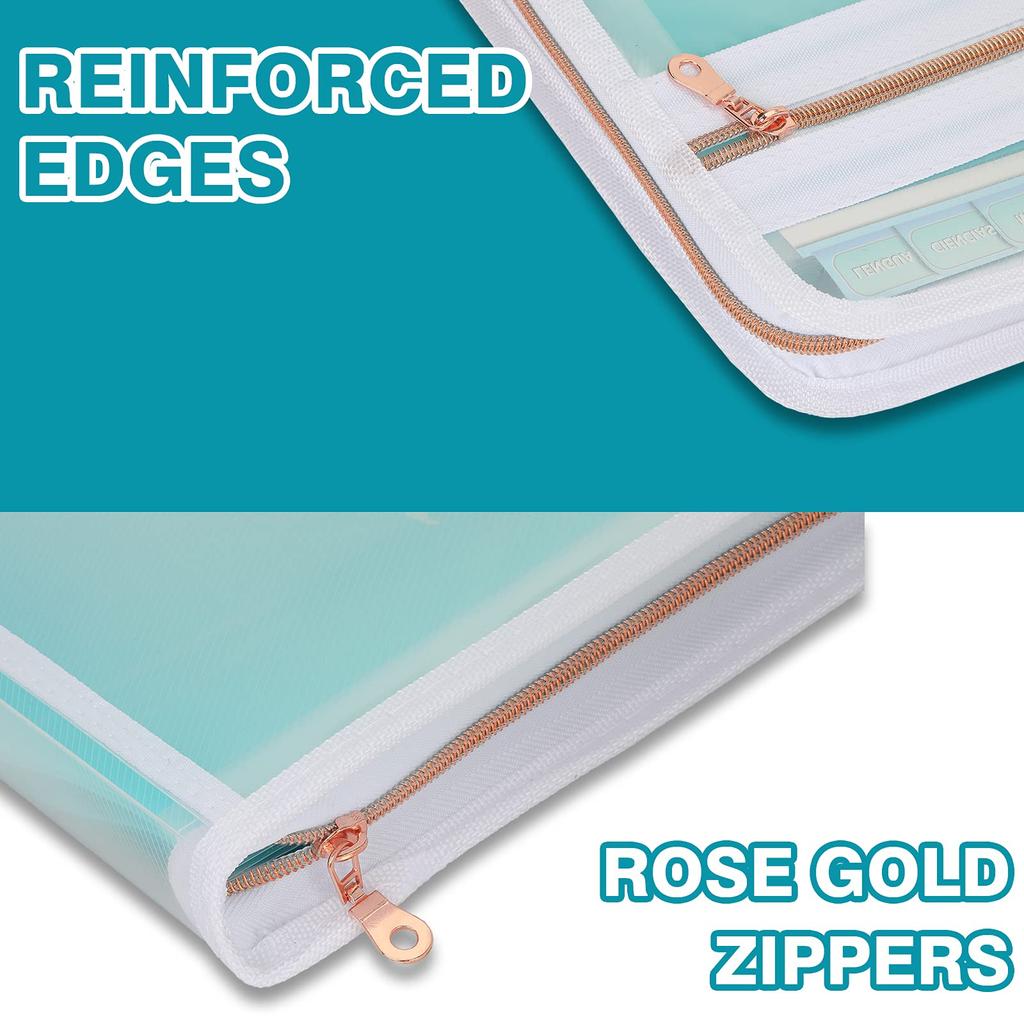 13 Pocket Expanding File Folder Organizer with Front Clear Pouch,Accordion File Organizer with Zipper Closure,Papers Letter Size