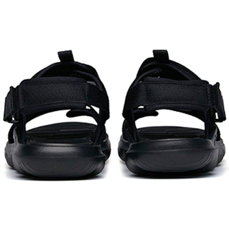 Anta Lifestyle Series Leather Fabric Beach Sandals Men Sandals Black 112238505-1