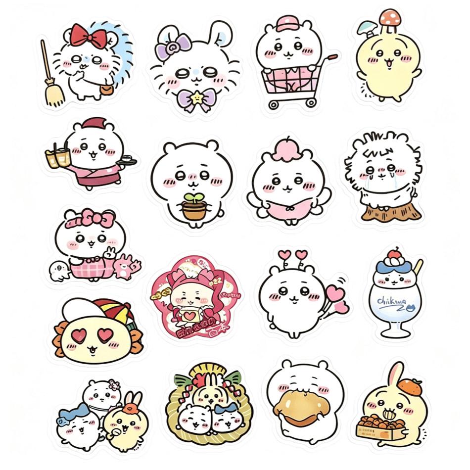 Top Selling 100pcs Kawaii Jiikawa Cartoon Stickers Decorative Desk Laptop Scrapbook LuggageCute Graffiti Sticker for Kids Gift
