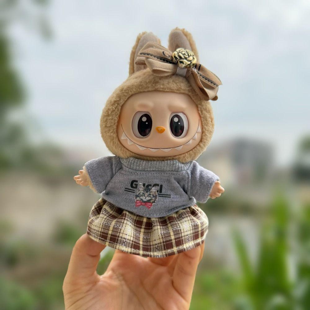 

Cat Labubu Doll s Dress Set Light Luxury 17cm Plush Dolls Clothes Cotton Doll Accessories Style 2
