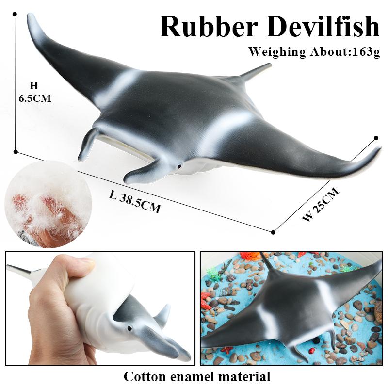 Oenux Ocean Animals Whale Shark Megalodon Crab Starfish Octopus Action Figures Soft Sea Life Model Educational Toy For Kids Gift