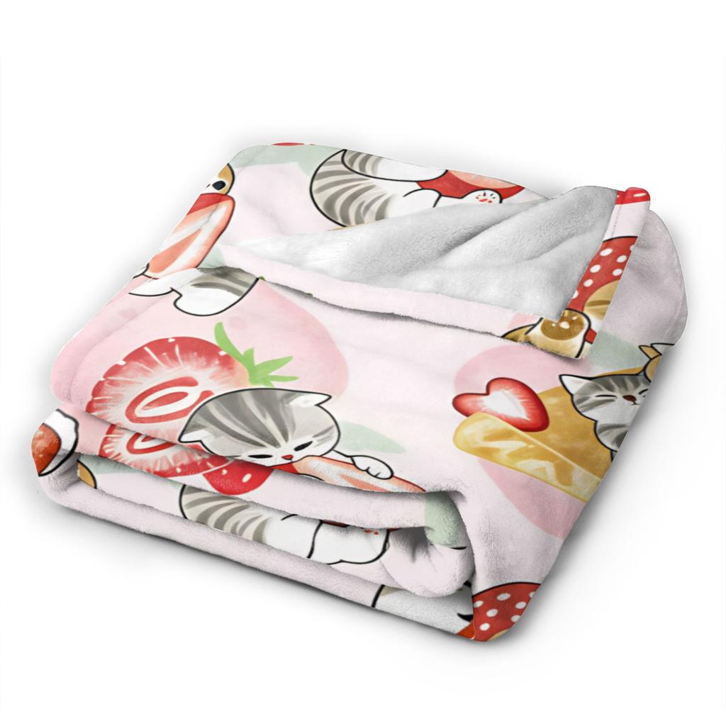 Mofusand Japanese Shark Cat Blankets Quality Warm Cozy Throw Blanket Autumn Picnic Chair Sofa Bed Graphic Bedspread