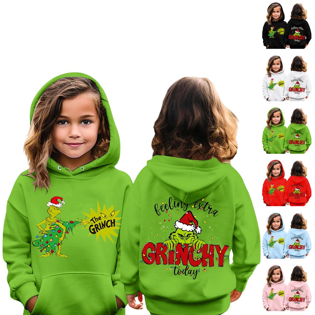 סווטשירט חג המולד לילדים שרוול ארוך קל משקל קפוצ'ון קז'ואלי סווטשירט ילדים נוח ורפוי