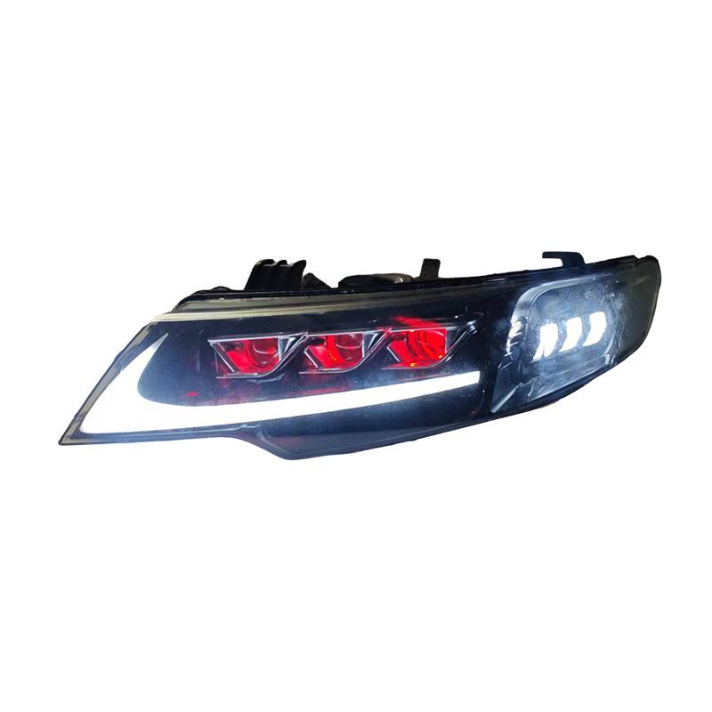 09-13 Kia Forte LED Projector Headlight Assembly with Daytime Running Lights & Flowing Turn Signals