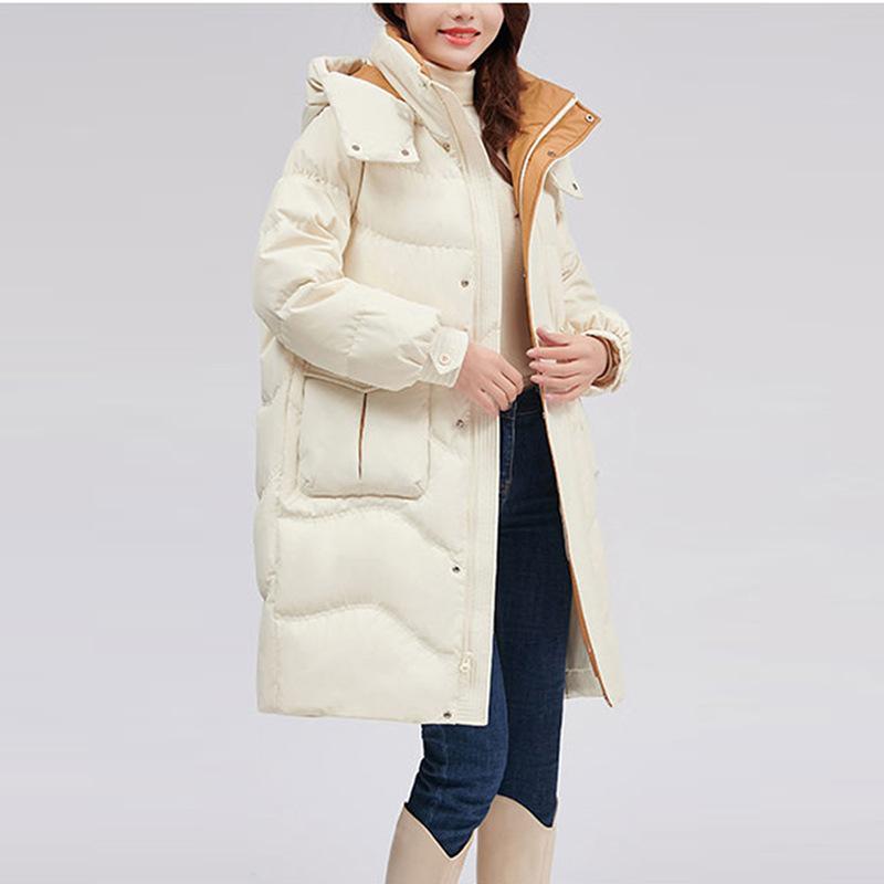 Medium and long thick down jacket women's winter new Korean version down white duck down women's down jacket