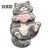 Warm Decorative Floor Pad Sleeping Cat Entrance Rug, Cozy Plush Door Mat, Cute Kitten Small Mat Absorbent Area Rug for Entryway Bedside Bedroom