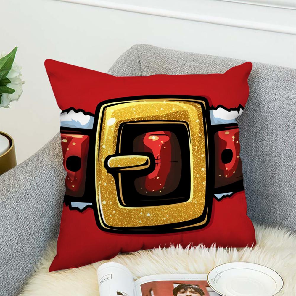 Santa Claus Pillow Case For Car Sofa Decorative Home Double-sided Print Plush Square Throw Pillow Cushion Cover