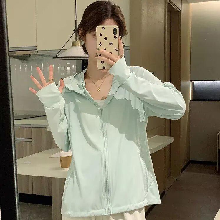 

Женский кардиган из ледяного шелка для защиты от солнца - Лето 2025, легкая куртка с защитой от УФ-лучей 5XL