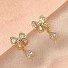 S925 Sterling Silver Bow Stud Earrings for Women CZ Diamond Accent Cute Butterfly Bow Knot Earrings Hypoallergenic Elegant Daily