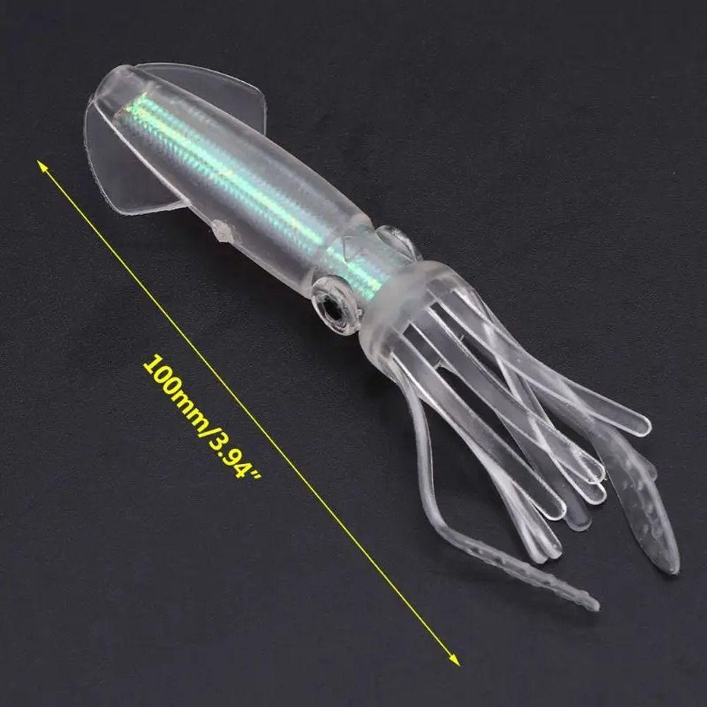 Glow In the Dark Luminous Squid Colorful Tube Artificial Bionic Octopus  Jig Bait