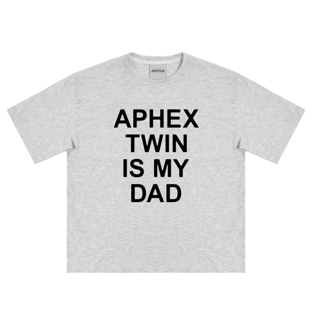 Punk Aphex Twin Print TShirt Oversized Mens Hip Hop Streetwear Harajuku Clothing Goth Letter Short Sleeve Tops Cotton Tees Y2k