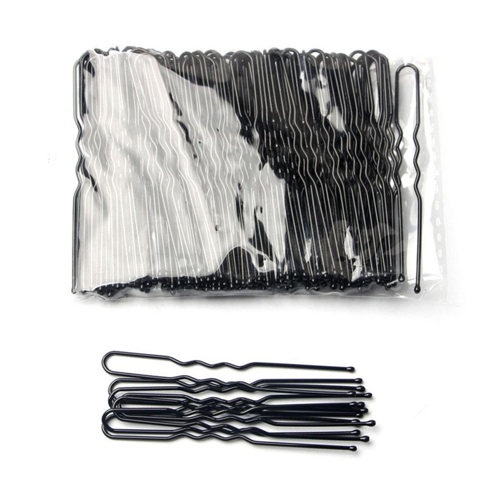 

50 шт./пакет, 5 см, U-образные заколки из сплава, волнистые заколки для волос, простые металлические заколки, заколки, инструмент для свадебной прически, заколки для волос чёрный