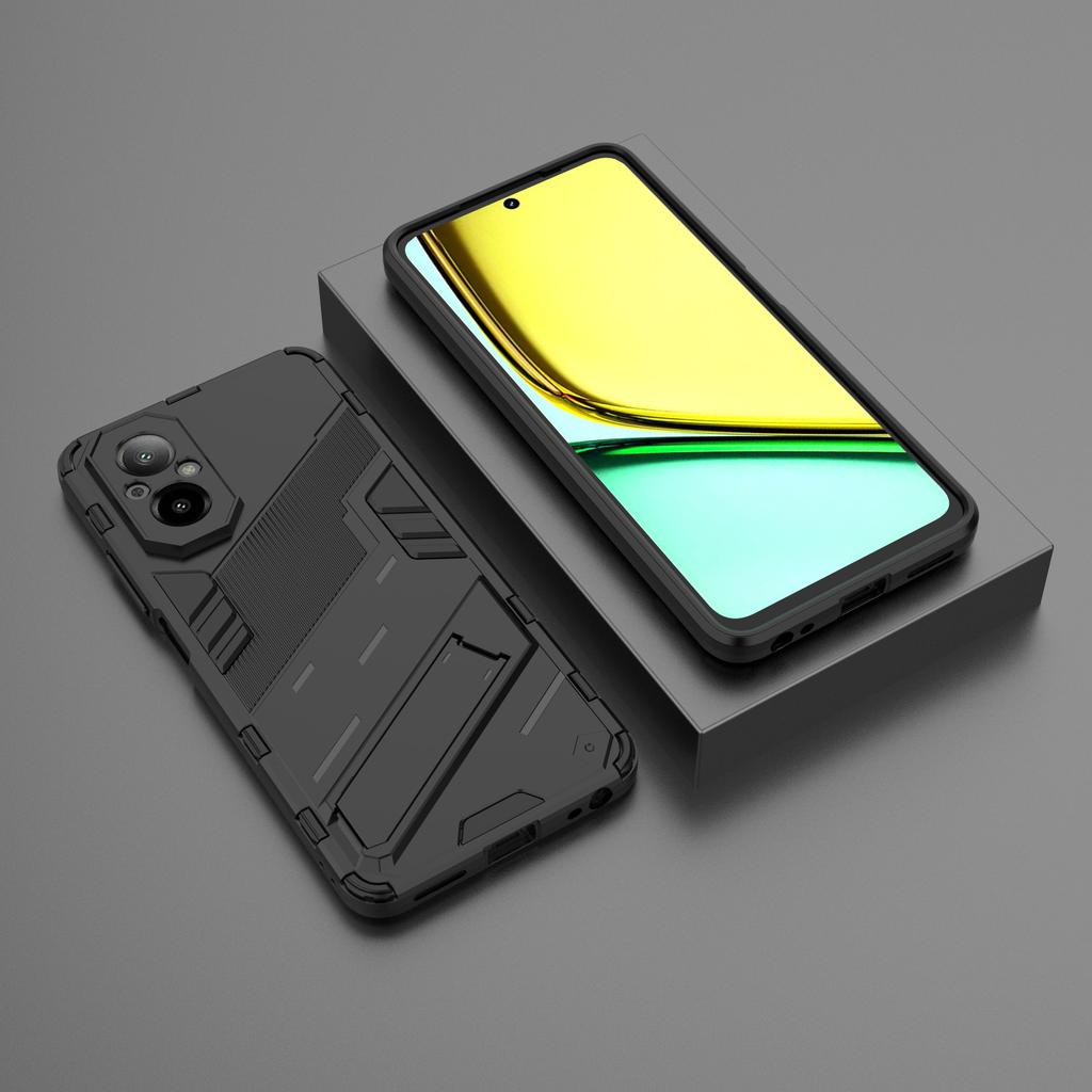 For Realme C67 4G Phone Case Anti-scratch Kickstand PC+TPU Cover