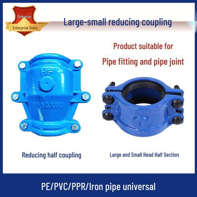 Cast Iron Leak Stopper Reducer Coupling - Large To Small Connector Clamp
