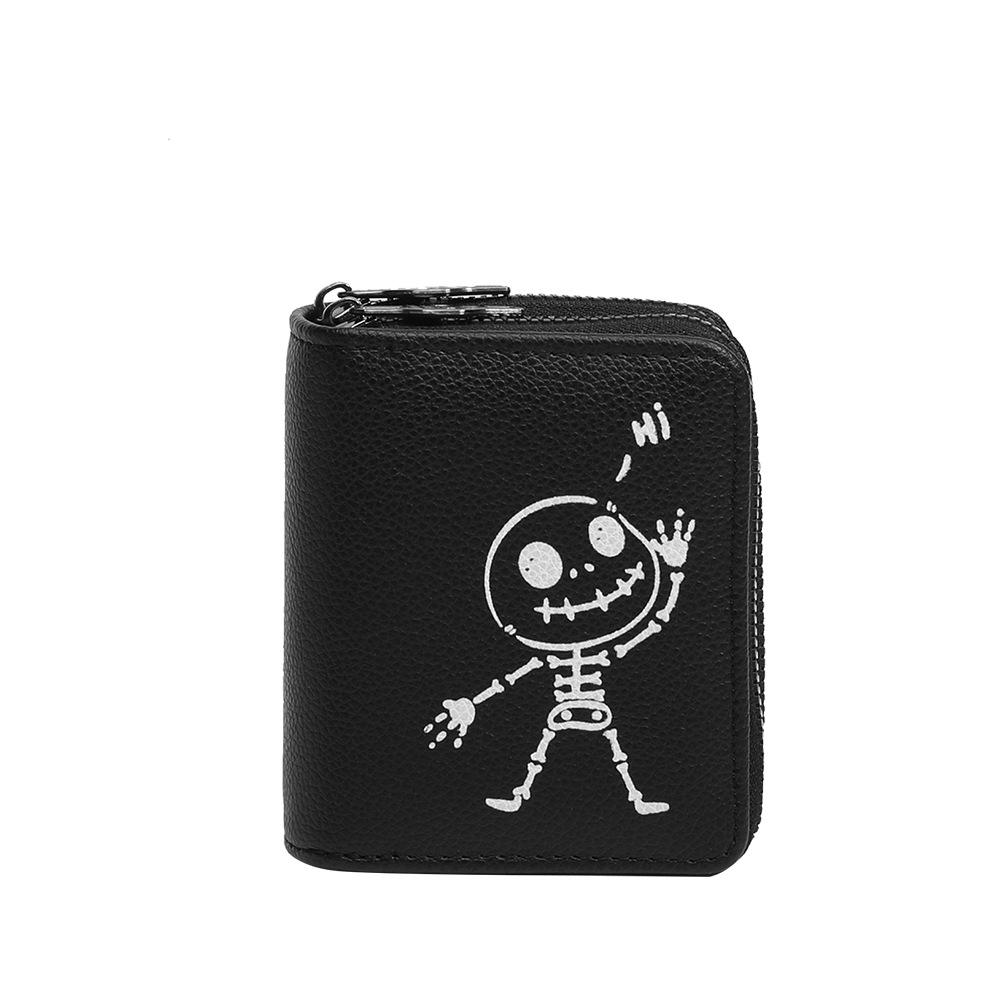 

Кошелек-холдер для карт для студенток, ПУ чехол для карт, милый кошелек для монет, защита от кражи, высококлассная сумка на Хэллоуин, легкая роскошь, ниша чёрный