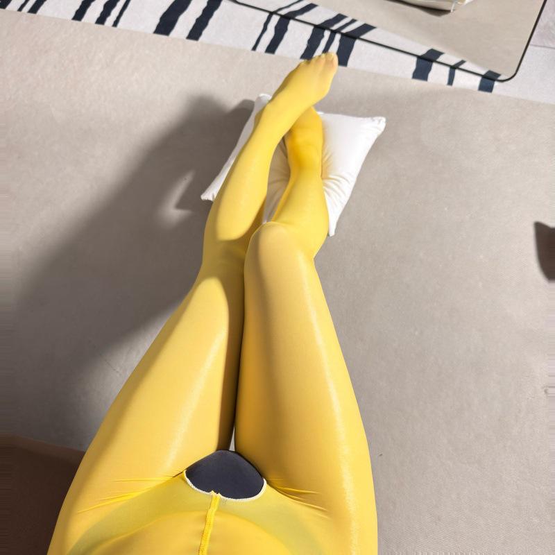 8D Černé Sexy Punčochové kalhoty s rozkrokem z koňského hedvábí - Vysoká elasticita, zeštíhlující, pro krásné nohy