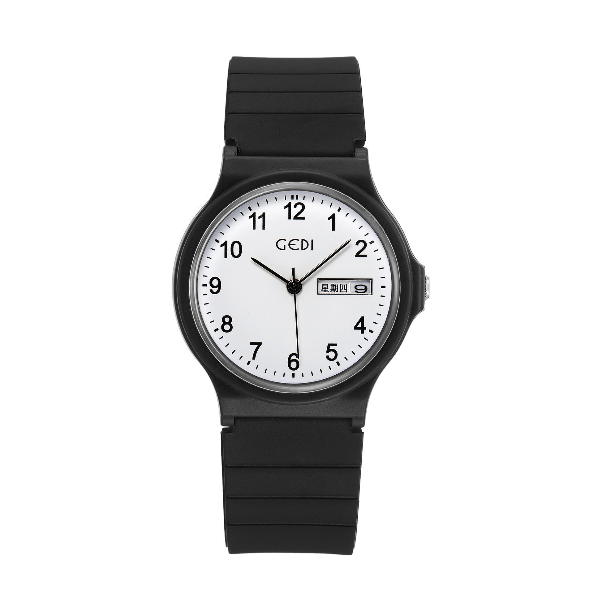 Simple Calendar Student Women S Watch Candy Color Round Silicone Watch Women S Waterproof Quartz Watch
