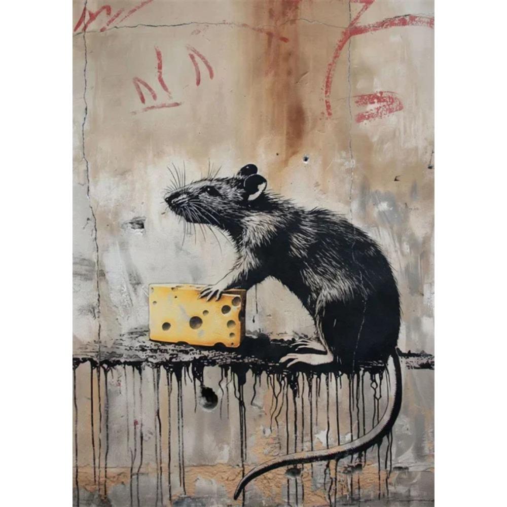 

Постери Графіті-мистецтва Banksy Тварини Тигр Вовк Панда з Кулькою Вуличне Настінне Мистецтво Полотно Картина Абстрактний Поп-арт Декор для Дому 40x60cm No Frame