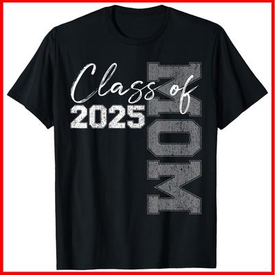 Proud Mom of a Class of 2025 Graduate Mother Black Cotton T-Shirt Unisex T-Shirt