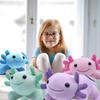 Axolotl Plush Toy 10.8” Soft Cute Axolotl Stuffed Cotton Plush Pillow Kawaii Salamander Animal for Boys Girls Kids Gift