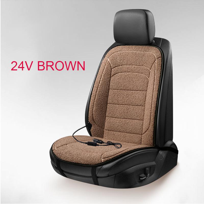 Artificial Wool Car Heating Seat Cushion 45°C-65°C Adjustable Temperature Universal Winter Car Seat Cushion 12V 24V Optional