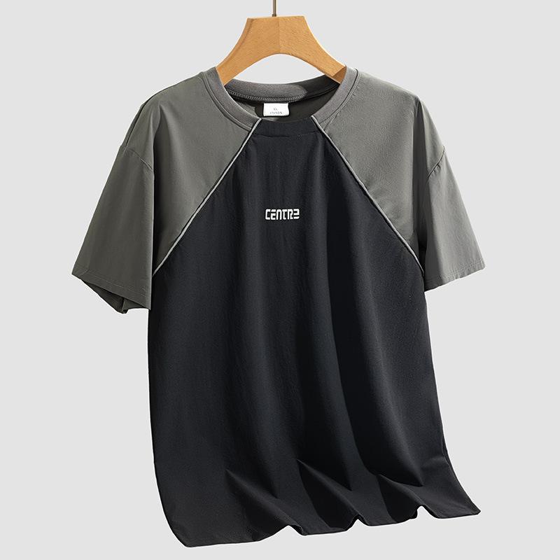 

Men s Reflective T-shirt Casual Short Sleeved Summer Sports Outdoor Quick Drying Casual T-shirt M чёрный