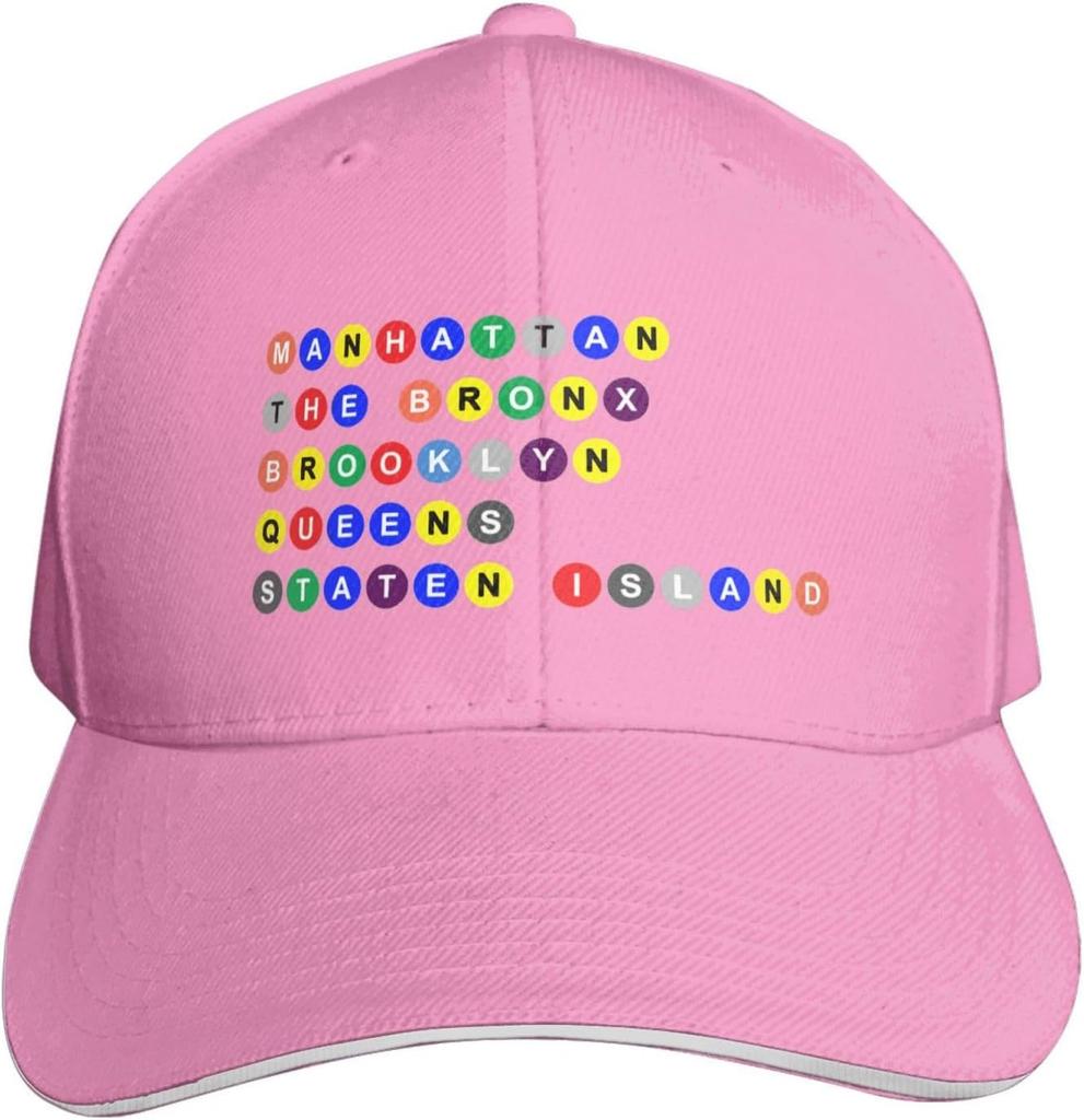 NYC Fünf Boroughs U-Bahn Stil Baseballkappe Verstellbar Polyester Dad Hat für Erwachsene Unisex