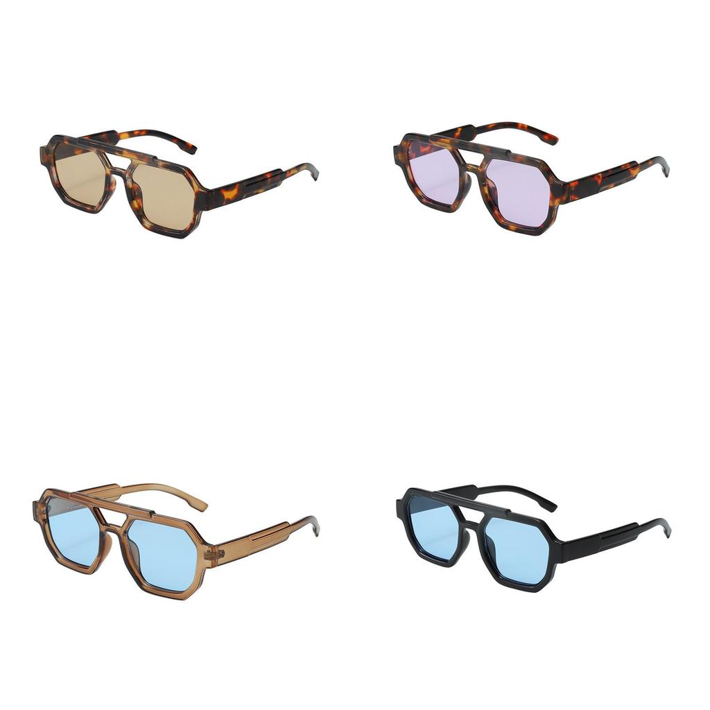 Vintage Geometric Square Pilot Sunglasses With Uv400 Protection For Outdoor Sports And Fashion