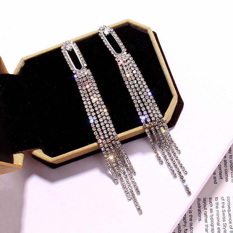 

Срібні сережки-китиці з повним діамантовим паве S925: Корейський стиль, особистість та універсальні довгі сережки для жінок